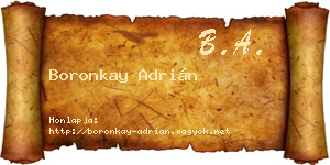 Boronkay Adrián névjegykártya